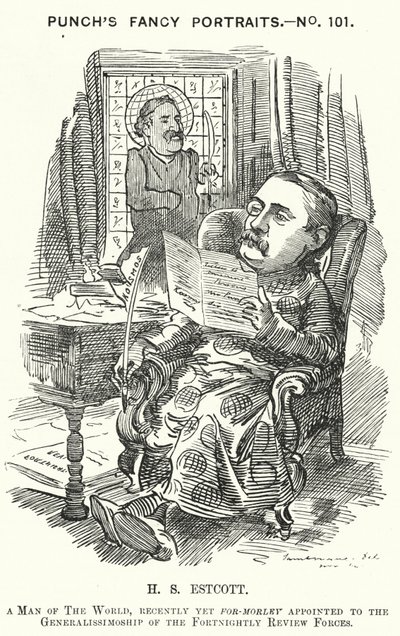Punch karikatür: Thomas Hay Sweet Estcott, İngiliz gazeteci ve editör (gravür) by Edward Linley (after) Sambourne