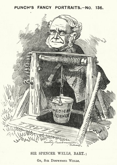 Yumruk karikatürü: Thomas Spencer Wells, İngiliz doktor, Kraliçe Victoria