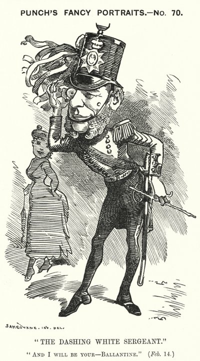 Yumruk karikatürü: William Ballantine, İngiliz Kanuni Çavuş (gravür) by Edward Linley (after) Sambourne