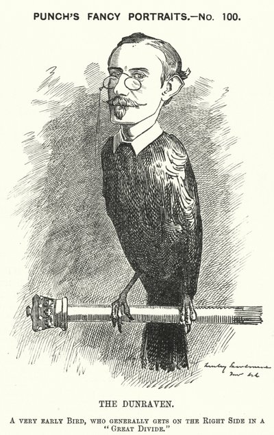 Yumruk karikatür: Windham Wyndham-Quin, Dunraven 4 Earl ve Mount-Earl, Anglo-İrlandalı gazeteci, toprak sahibi ve Muhafazakar politikacı (gravür) by Edward Linley (after) Sambourne