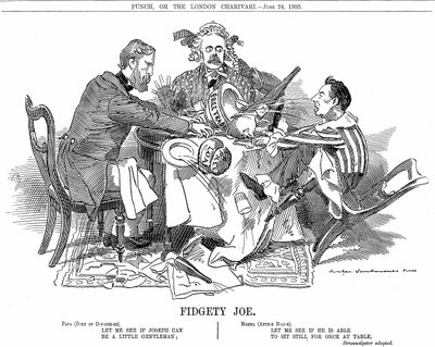 Koalisyon hükümeti. Devonshire Dükü ve Arthur Balfour (ortada), koalisyondaki küçük partinin lideri Joseph Chamberlain