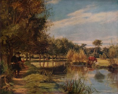 Izaak Walton olta balıkçılığı: Colne kıyısında bir yaz günü, 1938 by Edward Matthew Ward