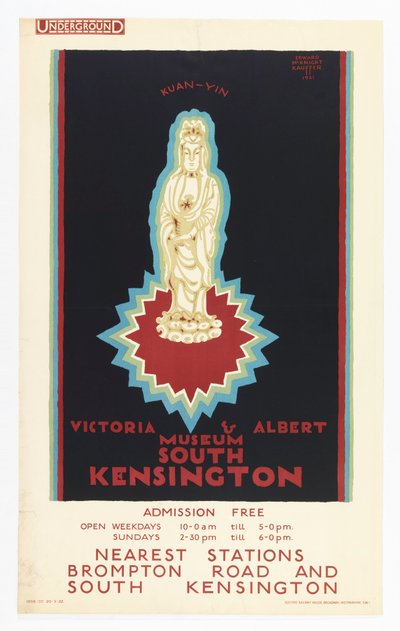 Poster, Victoria ve Albert Müzesi, Londra Metrosu için, 1921 by Edward McKnight Kauffer