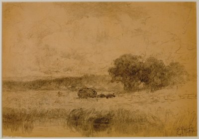 Peyzaj, Orman (#13) c. 1880 (kağıt üzerinde grafit) by Edward Mitchell Bannister