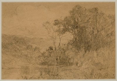 Peyzaj, Orman (#36) c. 1880'ler (kağıt üzerinde grafit) by Edward Mitchell Bannister