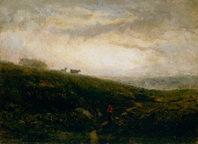 Yamaçtan inen isimsiz inekler, 1881. by Edward Mitchell Bannister