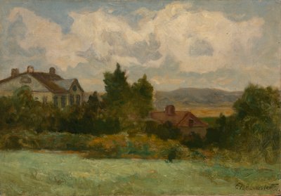 İsimsiz evler ve ağaçlar, 1898. by Edward Mitchell Bannister