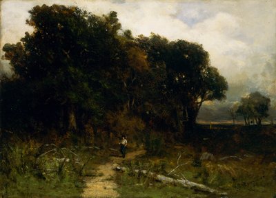 İsimsiz manzara, yolda oduncu, 1879. by Edward Mitchell Bannister