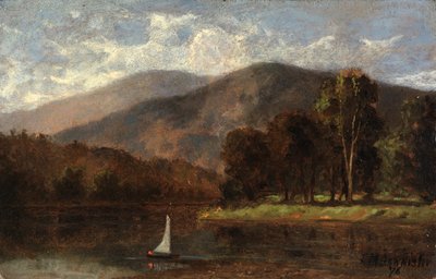 Nehirde isimsiz yelkenli, 1876. by Edward Mitchell Bannister