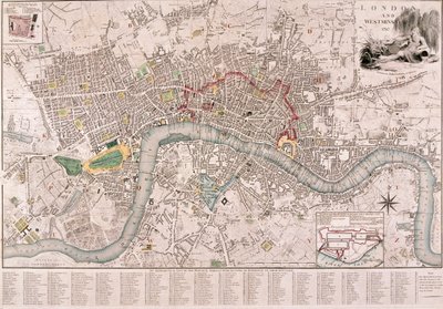 Londra Haritası, 1797 by Edward Mogg