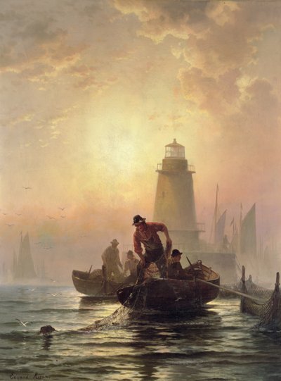Balık Göleti, Orient Bay, Long Island by Edward Moran