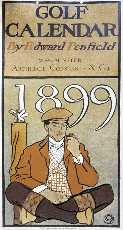 Takvim: Edward Penfield tarafından hazırlanan “” Golf Takvimi” by Edward Penfield