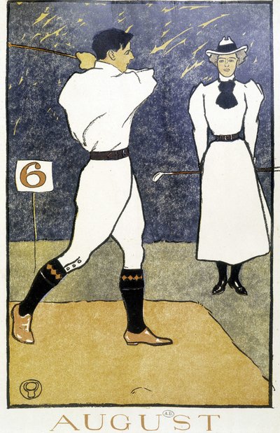 Golf Oynayan Çift - Edward Penfield