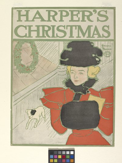 Harper'S Noel (renkli litografi) by Edward Penfield