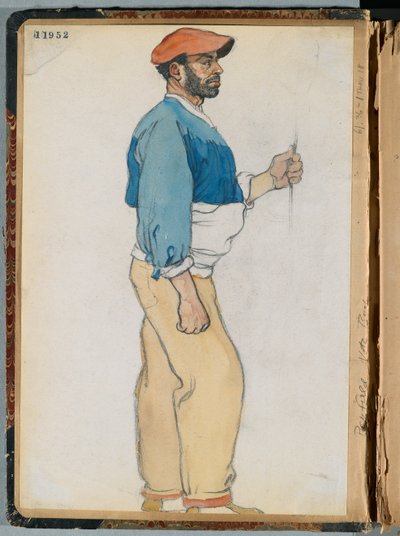 İspanyol bir adamın taslağı, 1906 (kağıt üzerinde wc ve grafit) by Edward Penfield