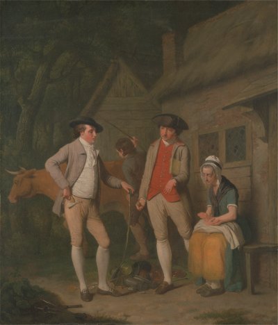 Dul Costard'ın vergiler için haczedilen ineği ve malları, Johnny Pearmain'in cömertliğiyle kurtarıldı by Edward Penny