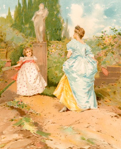 Bir Bahçede Battledore ve Raketle by Edward Percy Moran