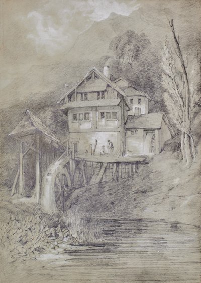 Su değirmeni ile manzara by Edward Pretty