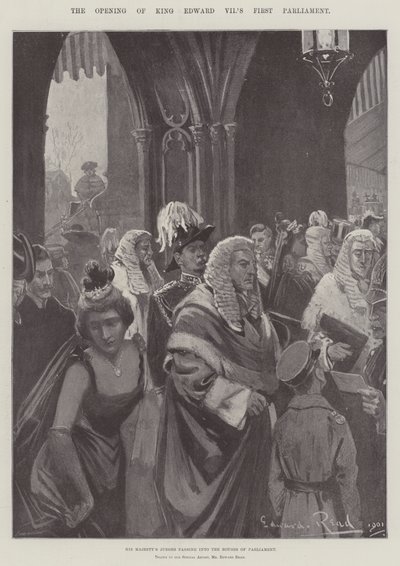 Kral Edward VII'nin İlk Parlamentosu'nun Açılışı by Edward Read
