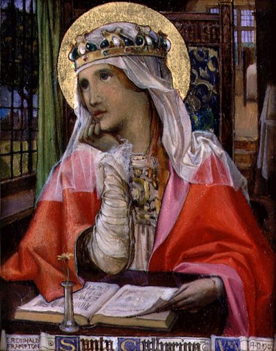 Aziz Catherine, c.1900 (panelde yağlı boya) by Edward Reginald Frampton