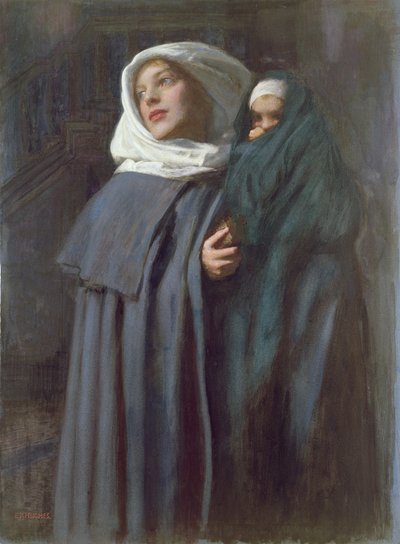 Anne ve Çocuk (wc) by Edward Robert Hughes