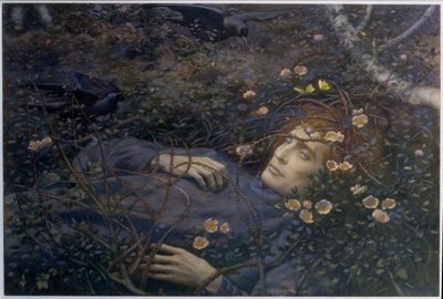 'Oh, Hollow'daki Nedir?' (kağıt üzerine sulu boya) by Edward Robert Hughes