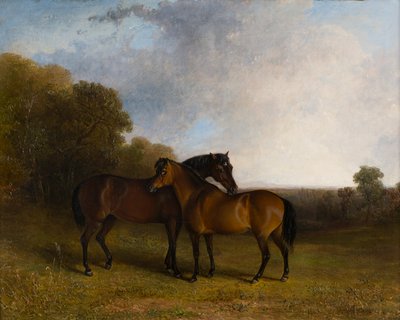 Bir Manzarada İki Avcı, 1830-99 dolayları (tuval üzerine yağlı boya) by Edward Robert Smythe