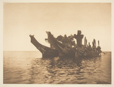 Kanolarda Maskeli Dansçılar-Qagyuhl A by Edward S. Curtis