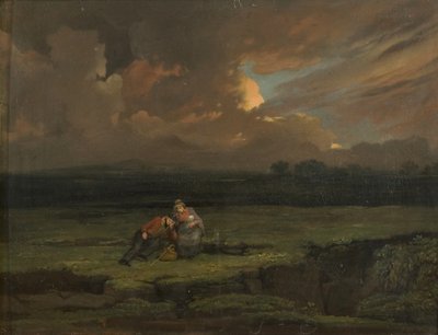 Fırtınalı Bir Manzarada Bir Asker ve Karısı ve Çocuğu by Edward Villiers Rippingille