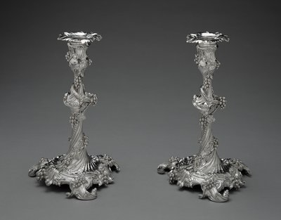 Bir çift şamdan, c.1755-56 (gümüş) by Edward Wakelin