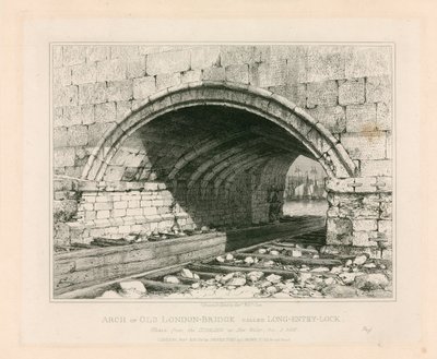Eski Londra Köprüsü Kemeri, 1831 by Edward William Cooke