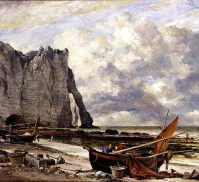 Etretat, Kemerli Plaj by Edward William Cooke