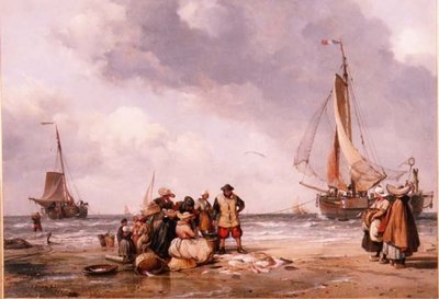 Balıkçılar Avı Sayıyor by Edward William Cooke