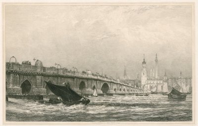 Londra Köprüsü by Edward William Cooke