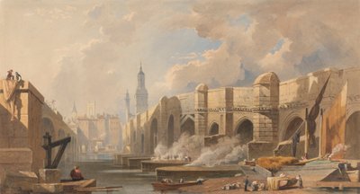 Eski ve Yeni Londra Köprüsü by Edward William Cooke