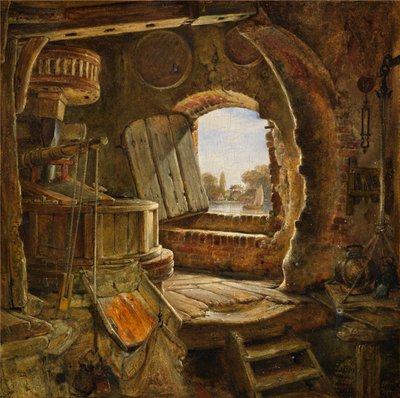 Rembrandt'ın Babasının Değirmeni, 1843 by Edward William Cooke