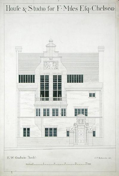 F. Miles Esq, Chelsea için Ev ve Stüdyo, C.P. Edwards (ayrıca bkz. 176482-485) by Edward William after Godwin