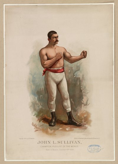 John L. Sullivan, dünya şampiyonu boksör, c. 1883 (krolitograf) by Edward Windsor Kemble