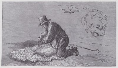 koyun kırkma by Edwin (after) Landseer