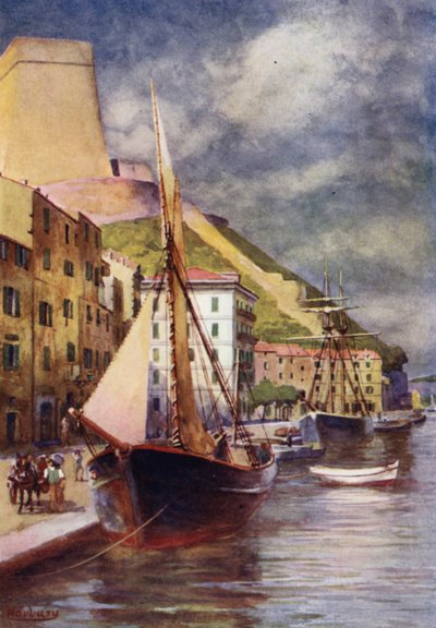 Korsika: Liman, Bonifacio (renkli taş) by Edwin Arthur Norbury