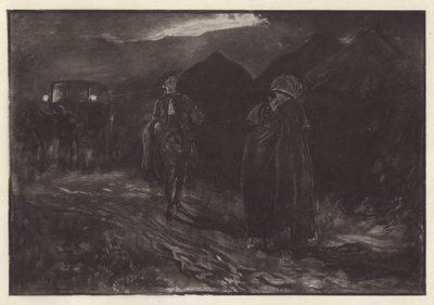 Oliver Goldsmith (lito) tarafından Fethetmek için Duruyor için İllüstrasyon by Edwin Austin (after) Abbey