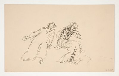Angelo ve Isabella (.1104 için çalışma) - II. Perde, IV. Sahne, Ölçü Ölçüsü by Edwin Austin Abbey