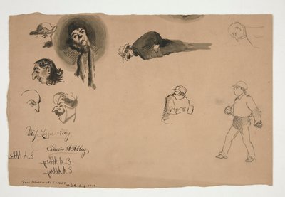 Çeşitli figür çalışmaları (rekto ve verso) by Edwin Austin Abbey