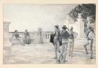 Balthazar şarkı söylüyor: by Edwin Austin Abbey