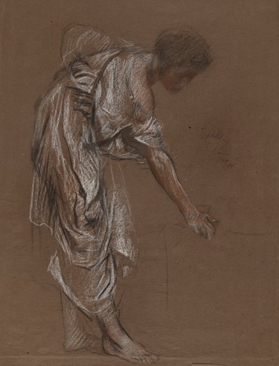 Klasik Elbiseli Kıvrımlı Kadın - çalışma by Edwin Austin Abbey