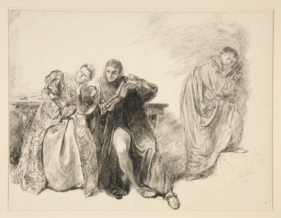 Bianca ve Lucentio, III. Perde, Sahne i, Hırçın Ehlileştirilmesi'nden by Edwin Austin Abbey