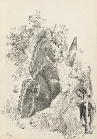 Alt ve Titania, Bir Yaz Gecesi için illüstrasyon by Edwin Austin Abbey
