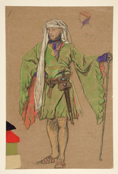 Gür, Kral II. Richard için kostüm çizimi by Edwin Austin Abbey