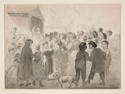 kalabalık sahne by Edwin Austin Abbey