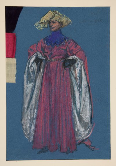 York Dükü, Henry Irving için kostüm çizimi by Edwin Austin Abbey